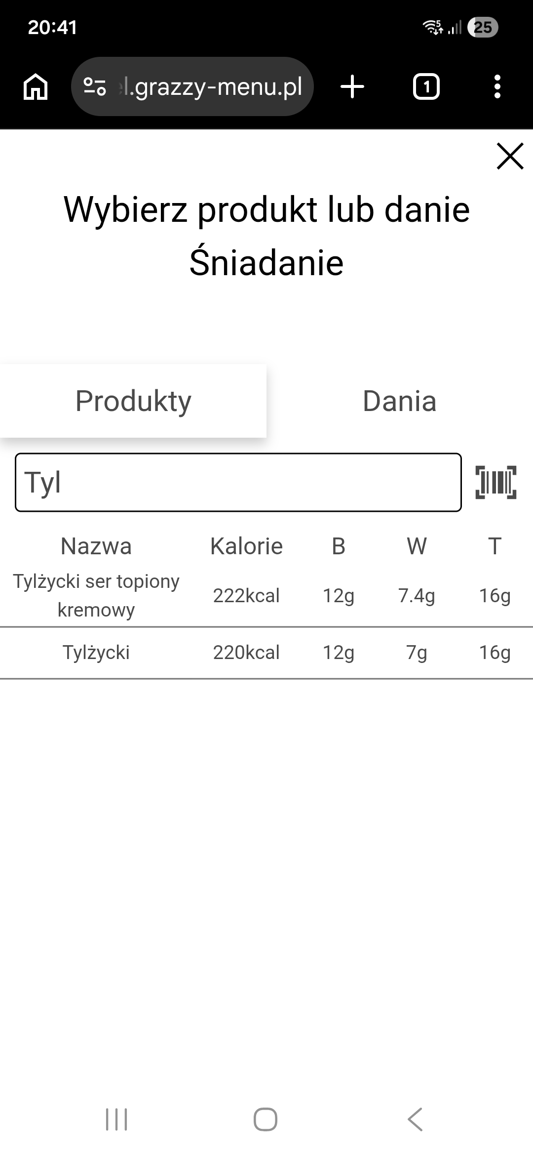 Wykorzystanie produktu w jadłospisie